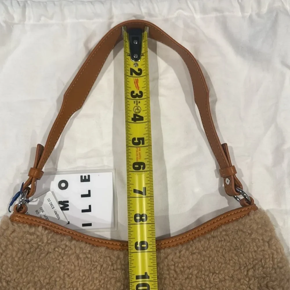 NWT Simon Miller Faux Sherpa Satchel Sasi Handbag Tan